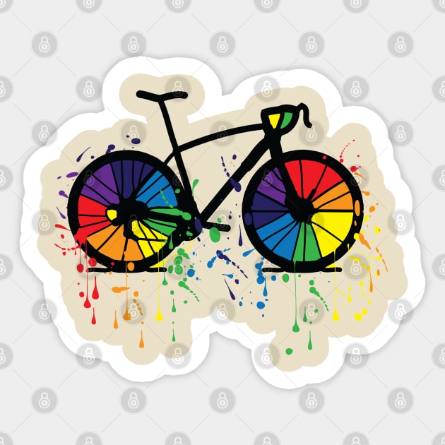 Rainbow bicycle 3 Sticker by CindyS